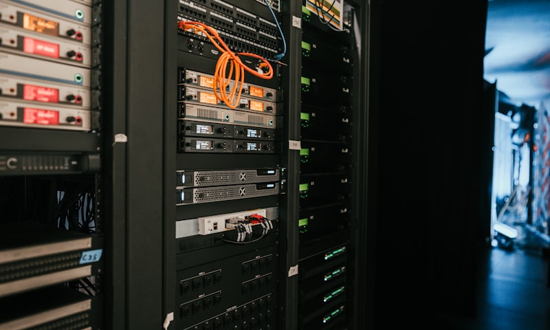 Server rack in data center